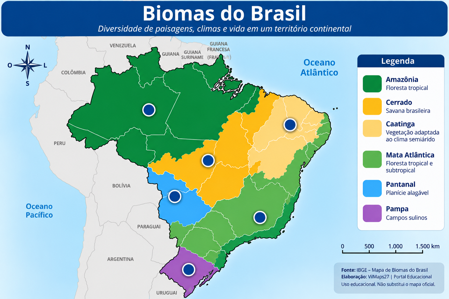 Mapa interativo dos biomas brasileiros