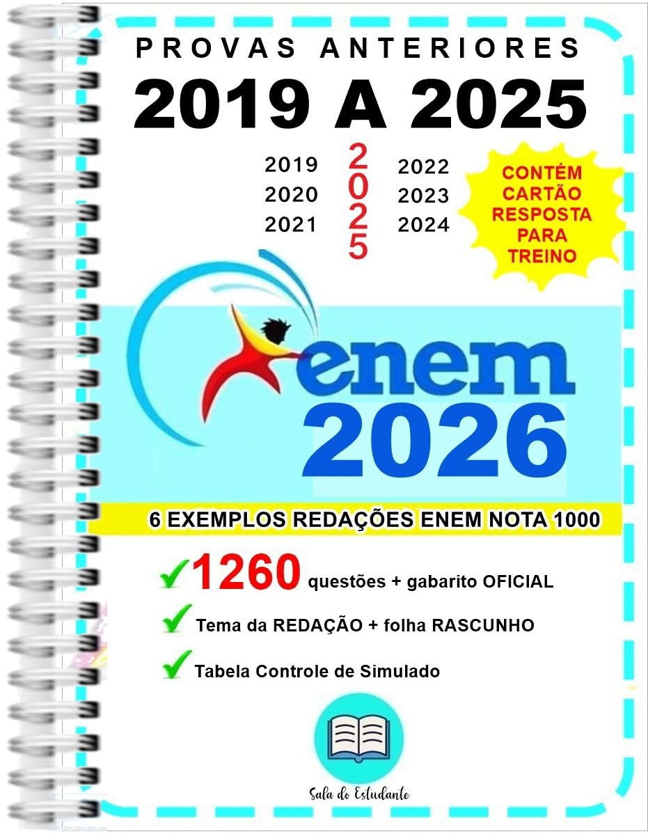 Livro de provas anteriores do ENEM 2019 a 2025